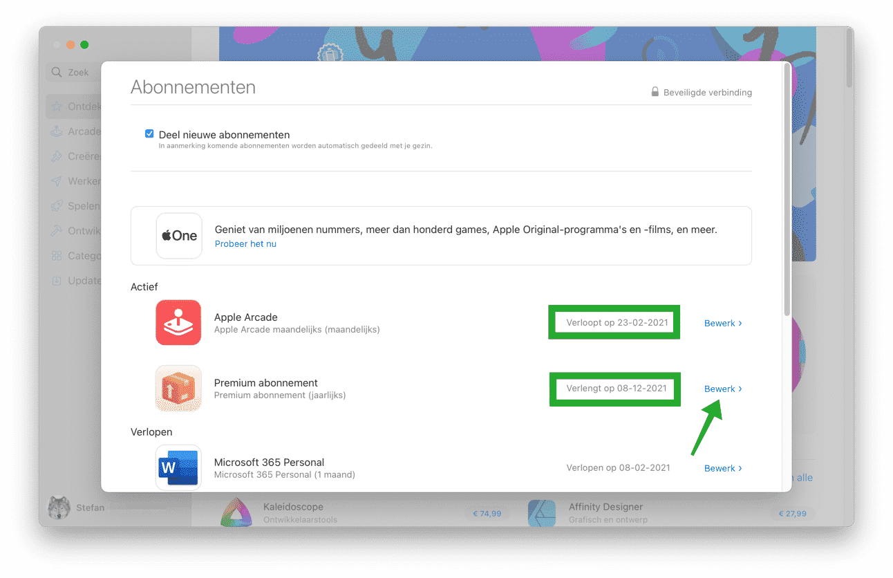 apple adjust subscription