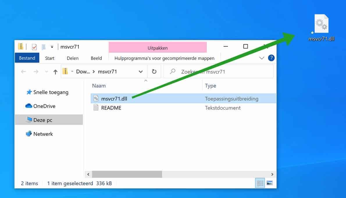 msvcr71.dll uitpakken