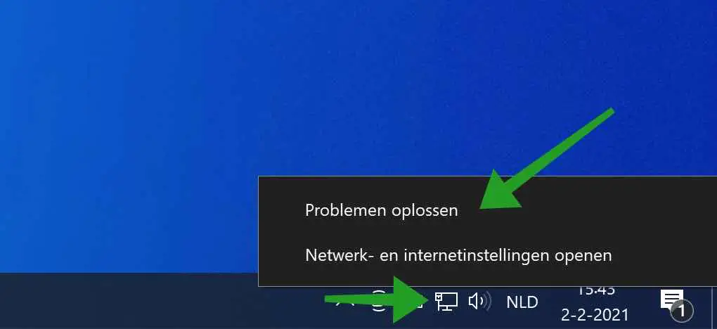 netwerkadapter probleem oplosser openen