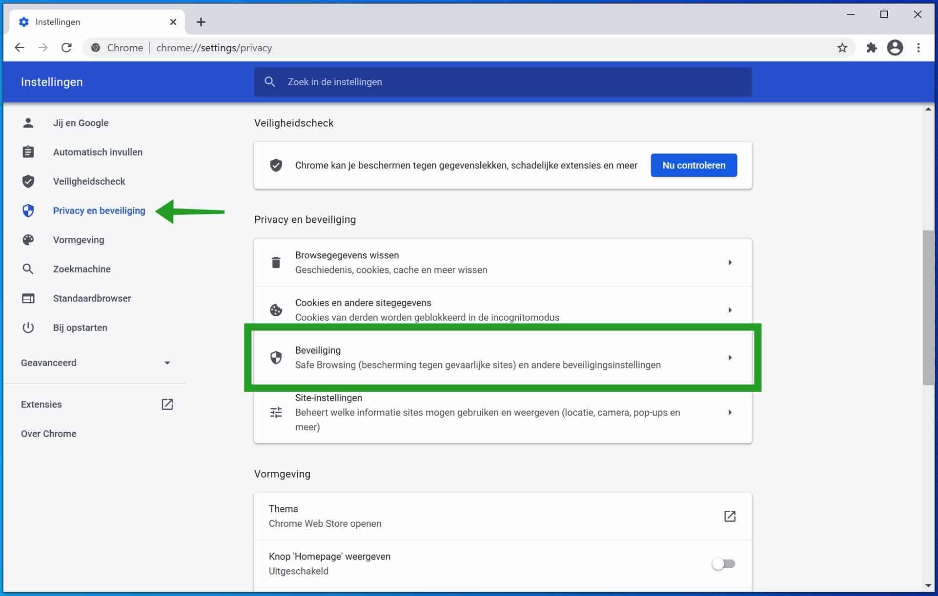 paramètres de confidentialité et de sécurité Google Chrome