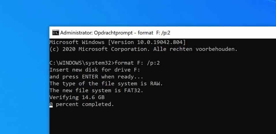 format disk by overwriting sectors