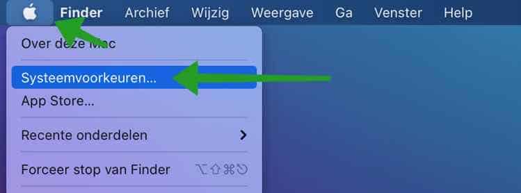 systeemvoorkeuren openen mac