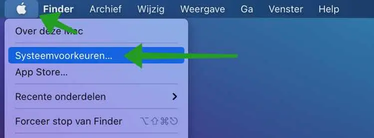 systeemvoorkeuren openen mac