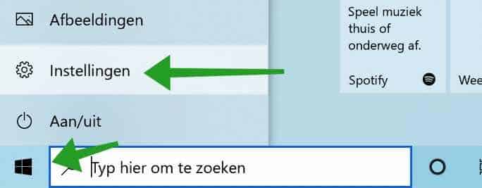 windows instellingen