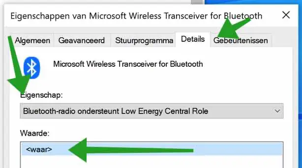 Bluetooth Low energy central role instellingen