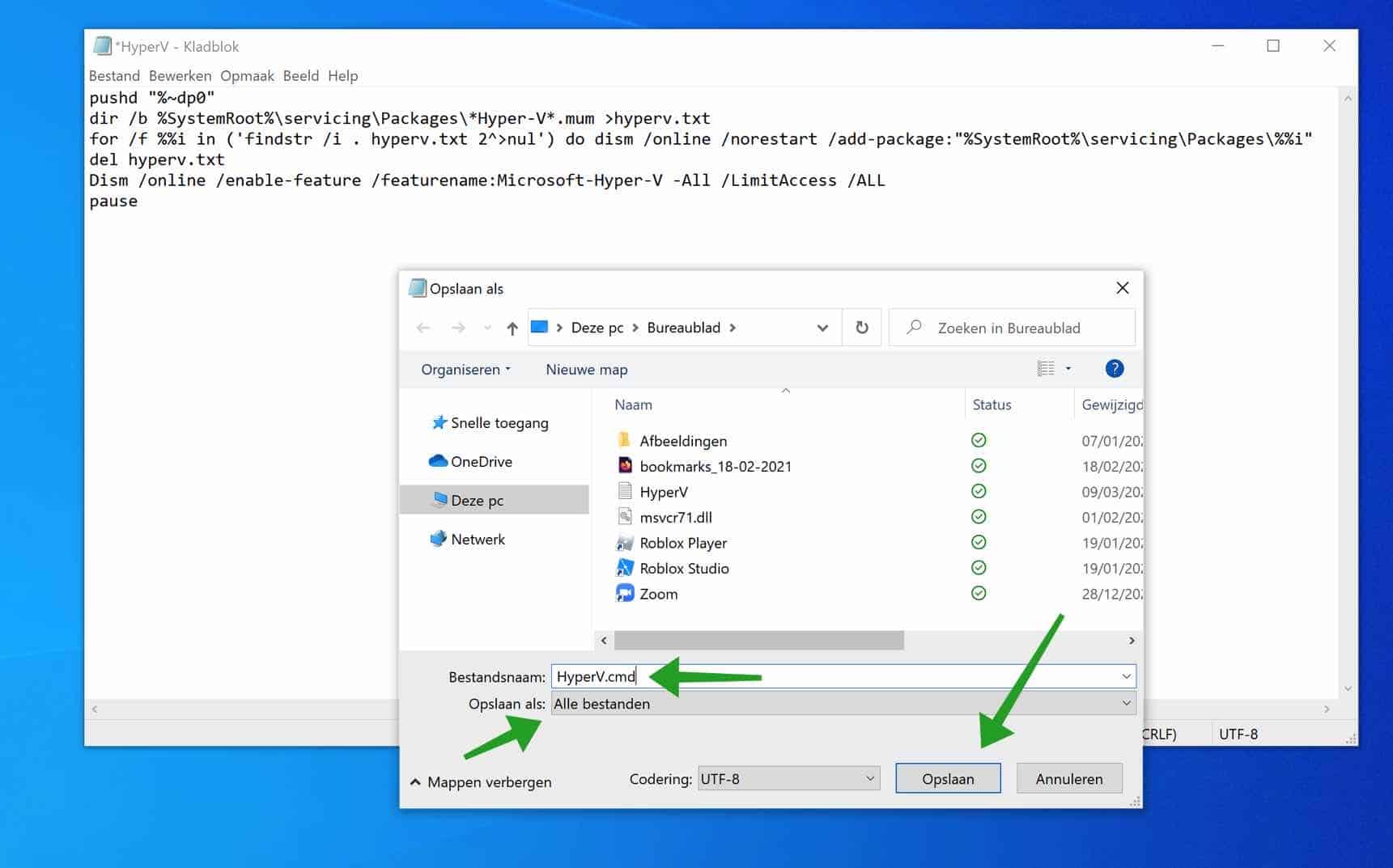 HyperV bestand opslaan