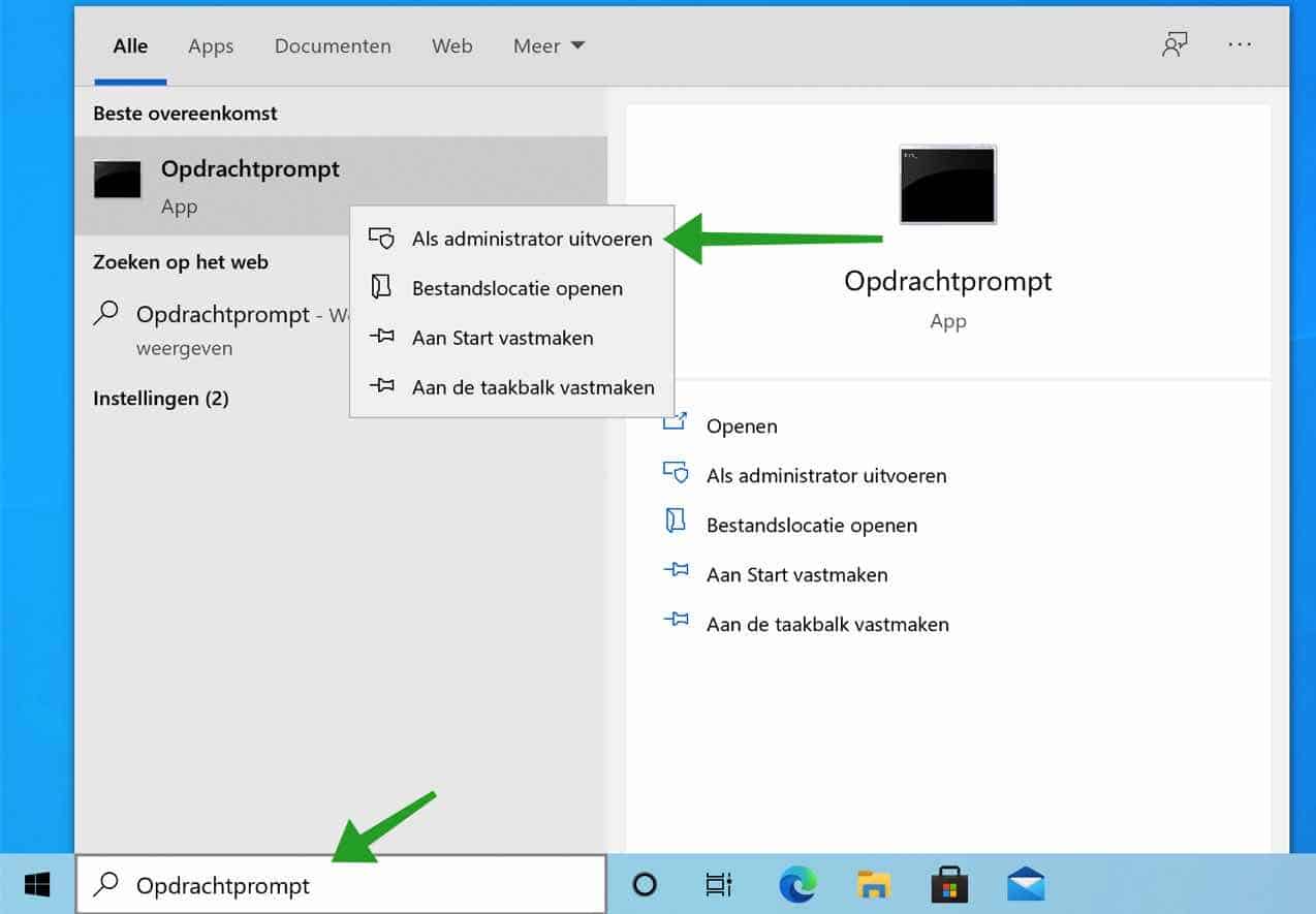 Opdrachtprompt openen windows