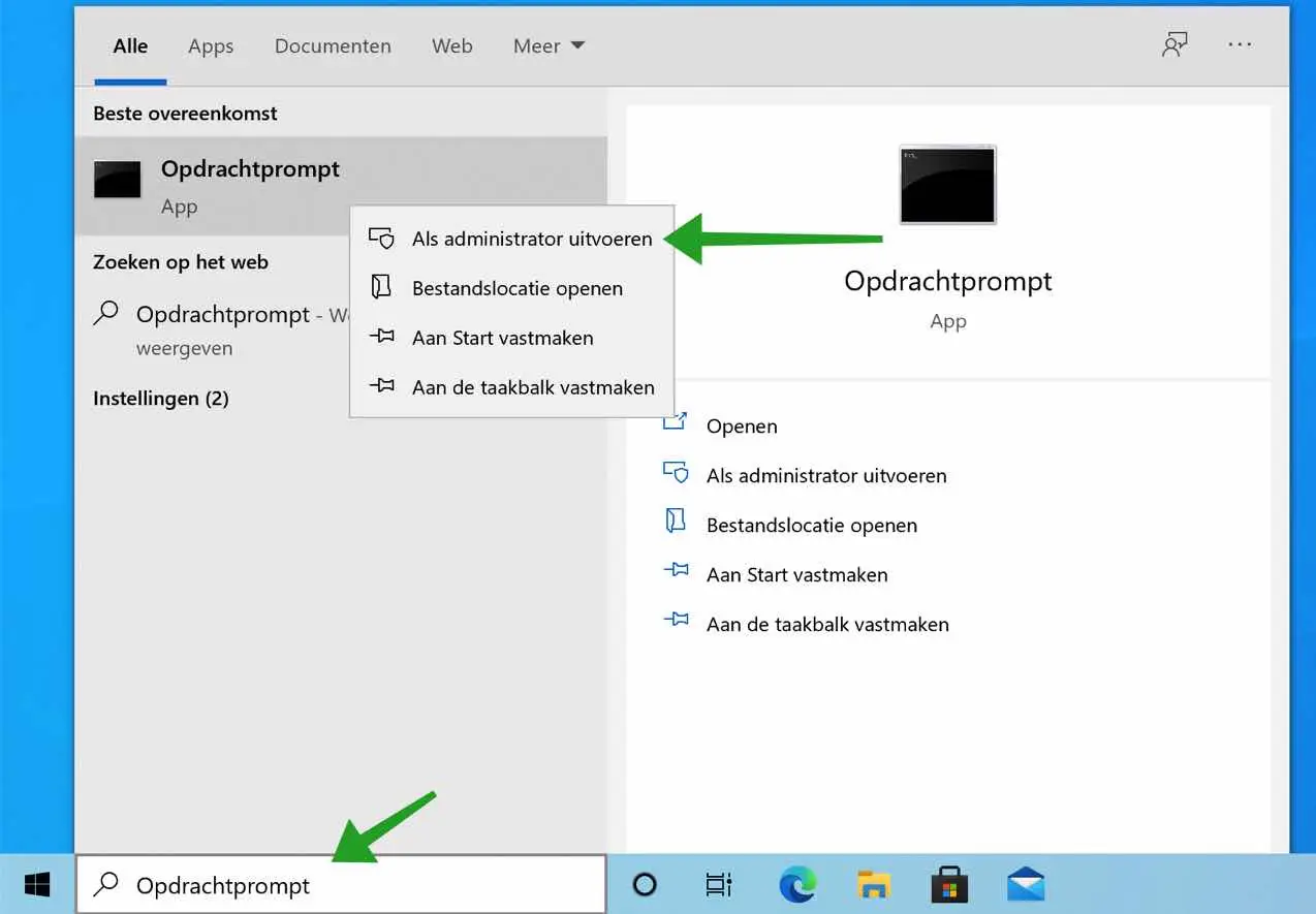 Opdrachtprompt openen windows