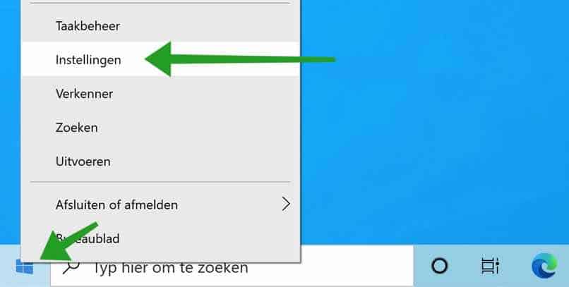 Windows instellingen openen