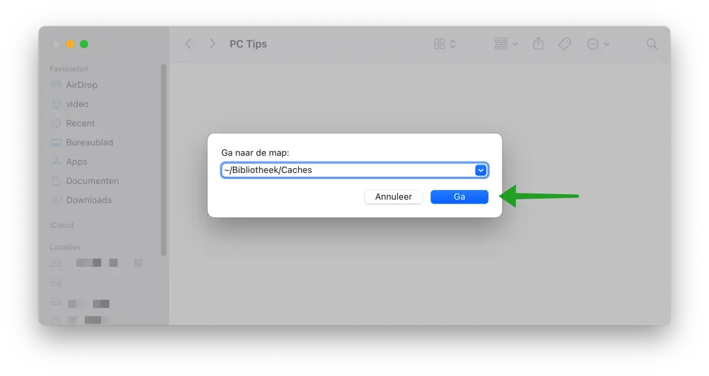 cache bestanden wissen mac