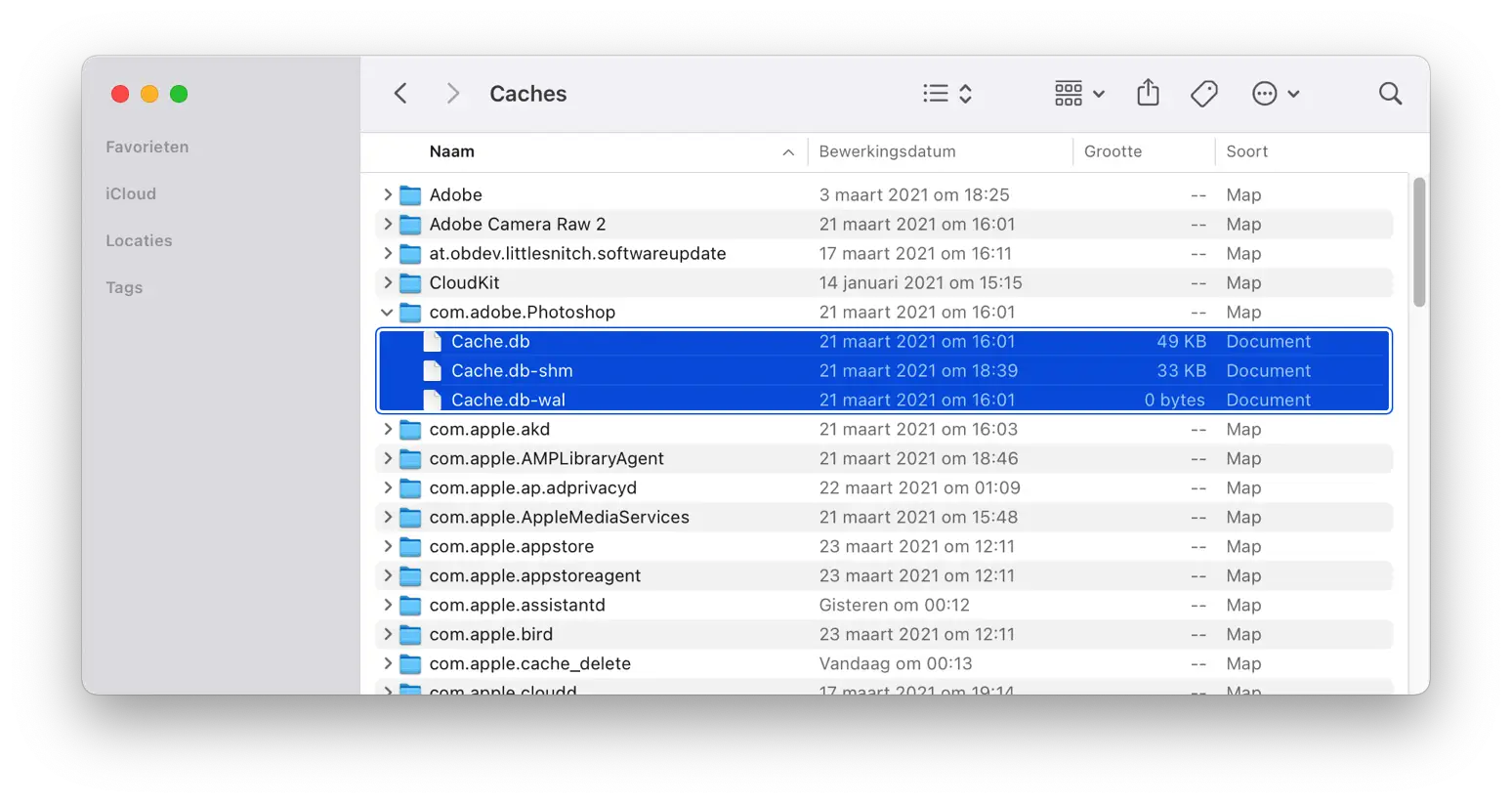 cache verwijderen mac