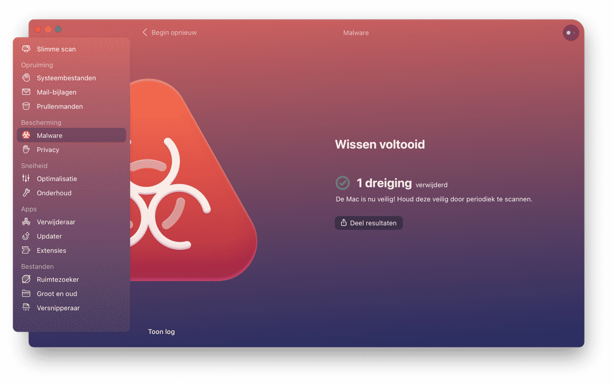 mac virus verwijderd met cleanmymac