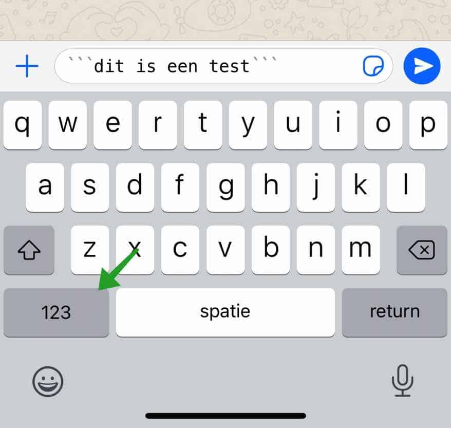 monospace font send message whatsapp