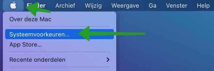 systeemvoorkeuren mac