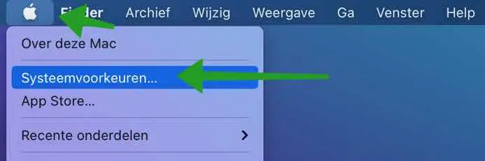 systeemvoorkeuren mac