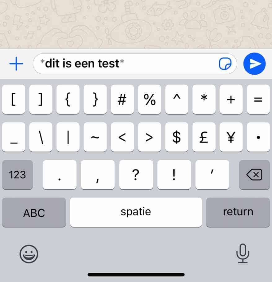 vet gedrukt verzenden in whatsapp