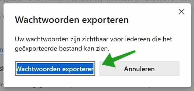 wachtwoord exporteren microsoft edge