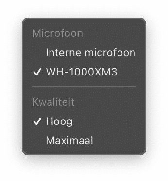 Andere microfoon selecteren en geluidsopname kwaliteit wijzigen in QuickTime player