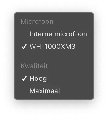 Andere microfoon selecteren en geluidsopname kwaliteit wijzigen in QuickTime player