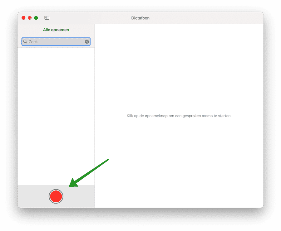 Audio opnemen met Dictafoon mac