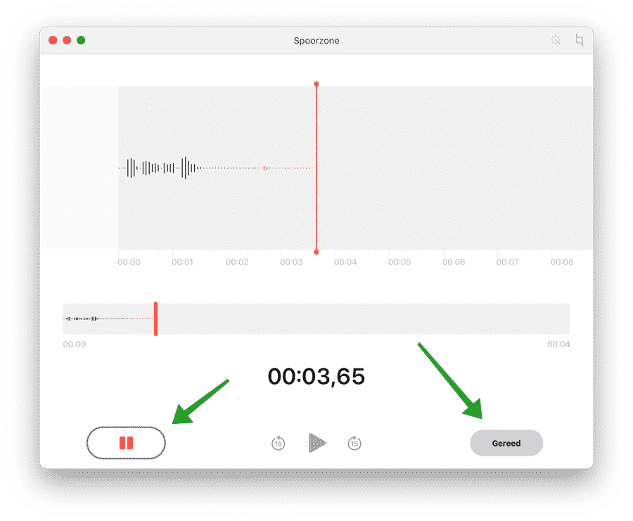 Audio pauzeren Dictafoon mac