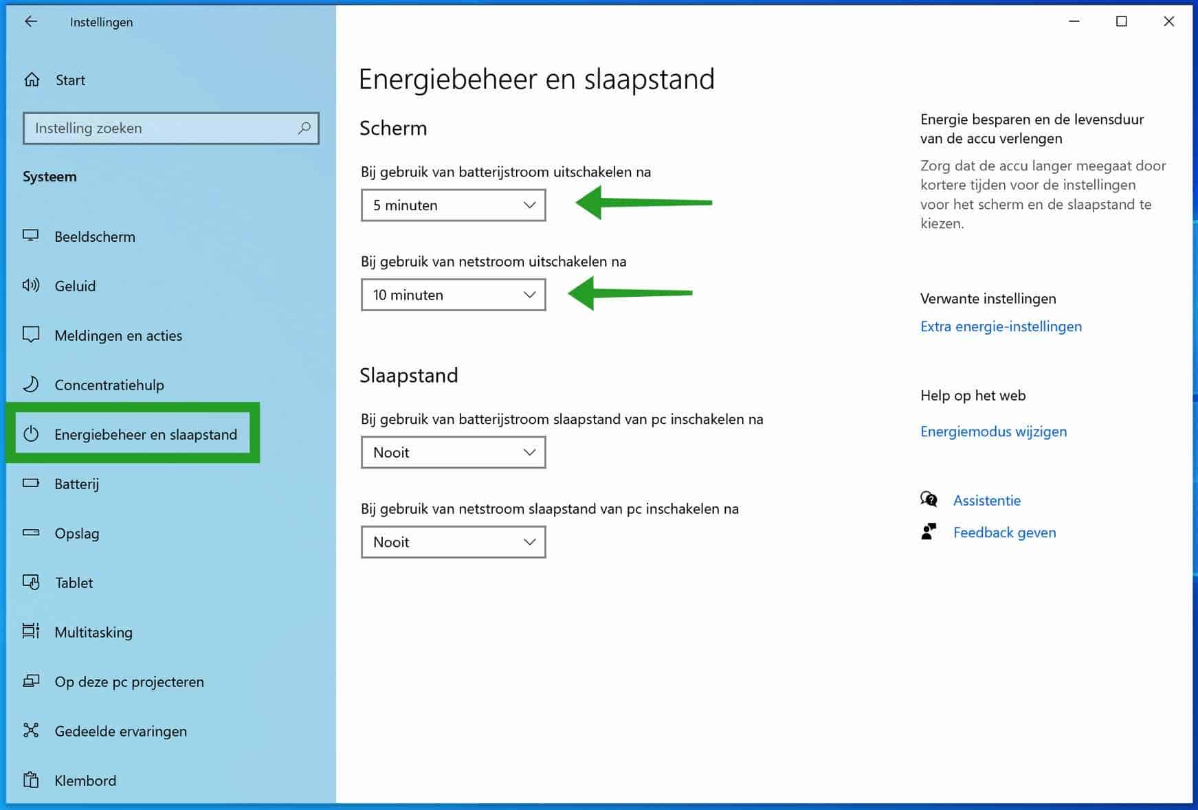 Choose when Windows turns off your screen