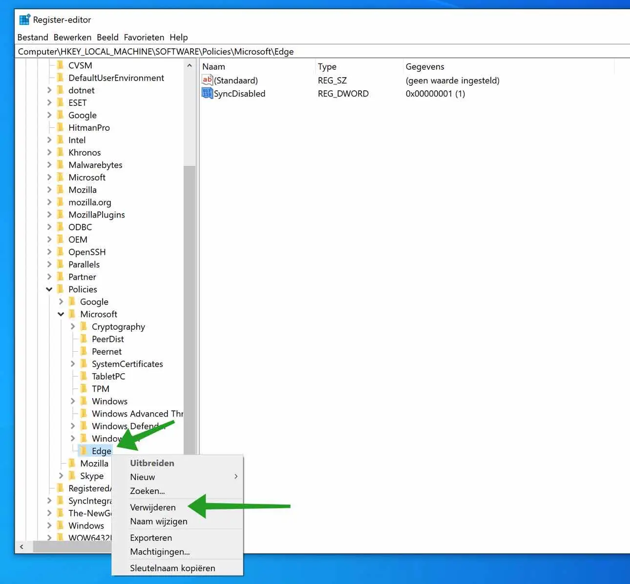 Beheerd door je organisatie verwijderen uit Microsoft Edge