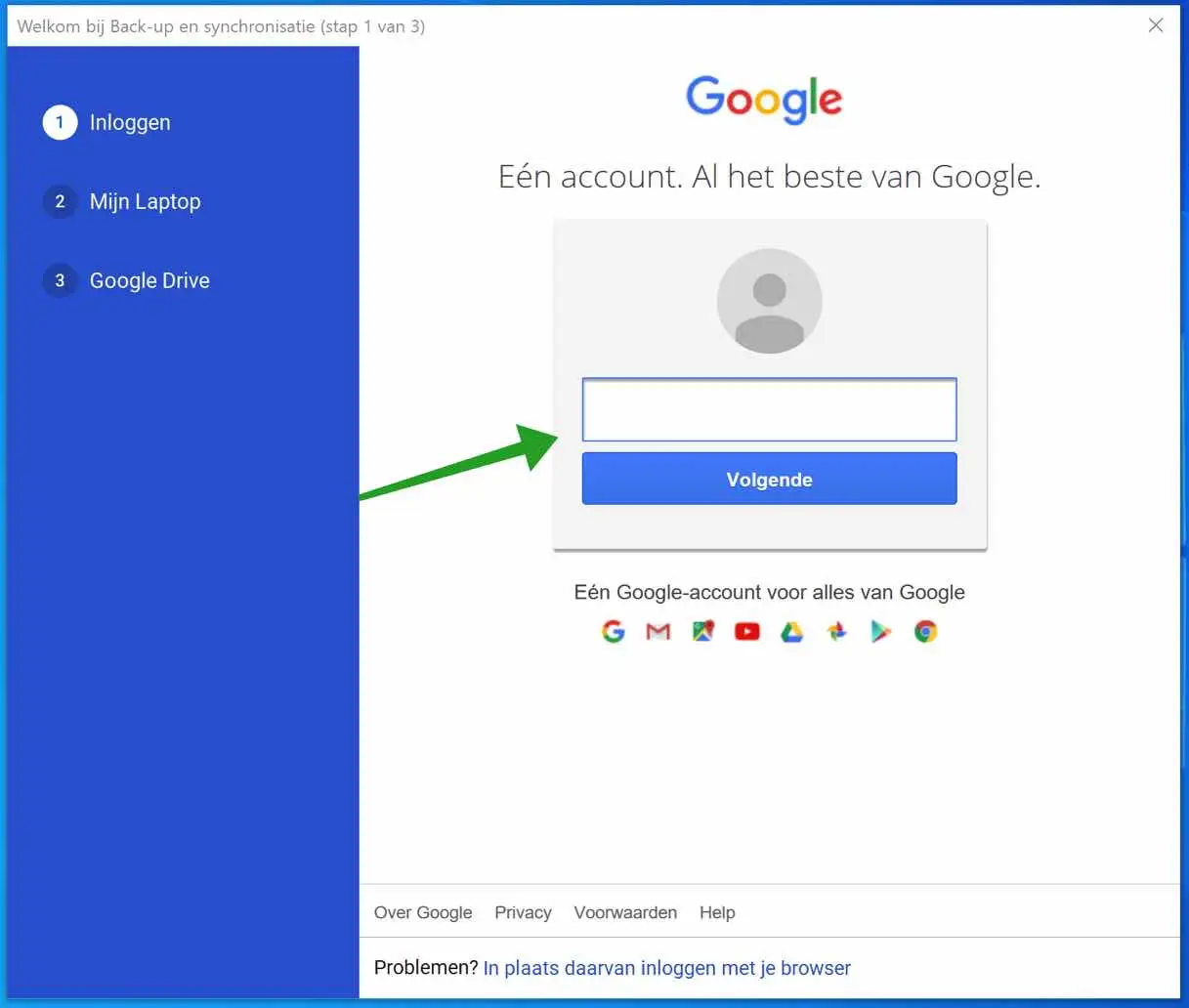 Google back-up en synchronisatie inloggen