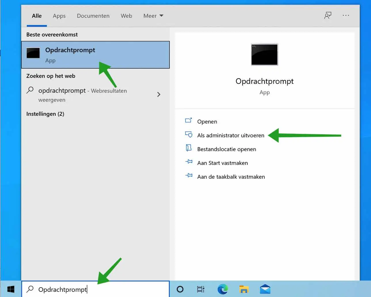 Opdrachtprompt openen in Windows