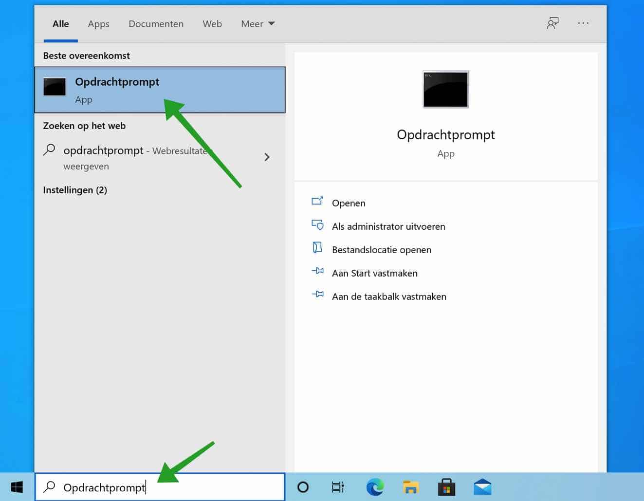 Opdrachtprompt openen in Windows 10