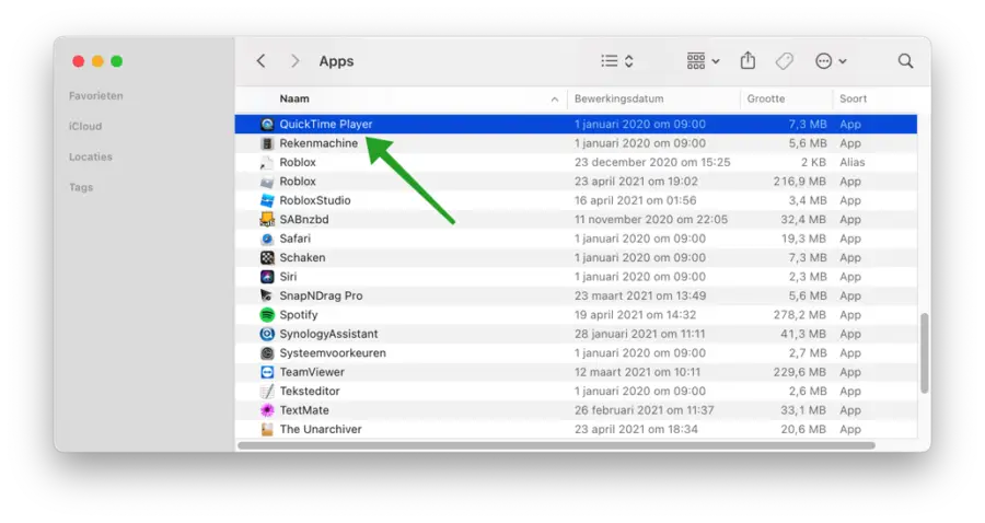QuickTime player openen mac