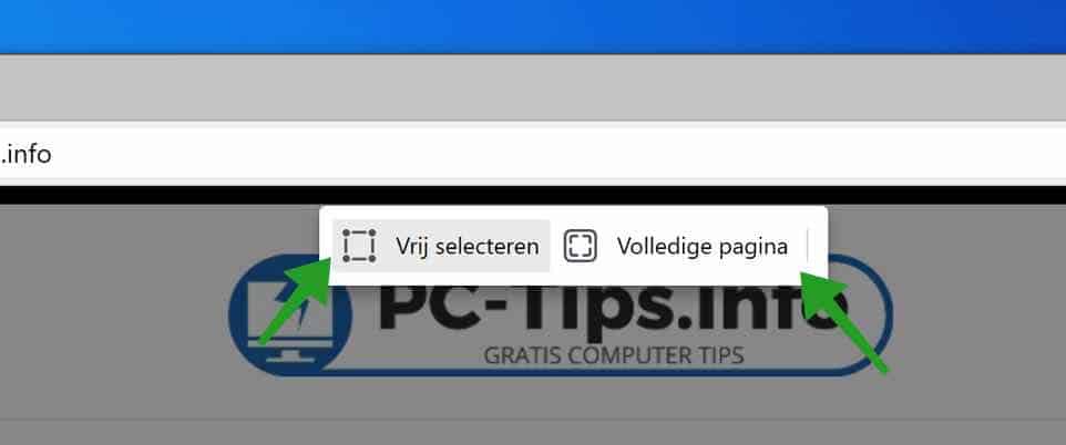 Schermafbeelding maken met Microsoft Edge