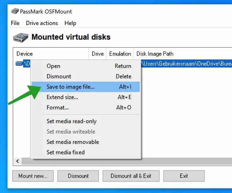 image opslaan in windows