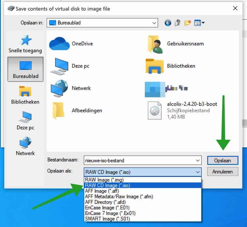 img naar iso bestand converteren in windows