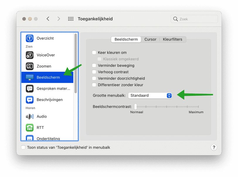 Ändern Sie die Schriftart in der Menüleiste auf dem Mac