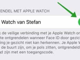 ontgrendel iphone met apple watch bij mondkapje