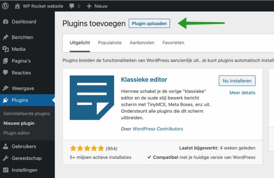 plugin uploaden wordpress