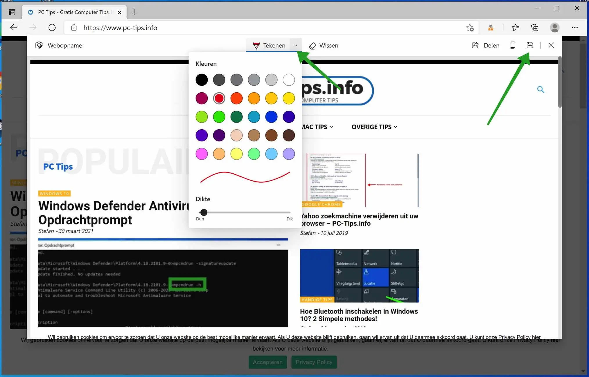 schermafbeelding bewerken in microsoft edge