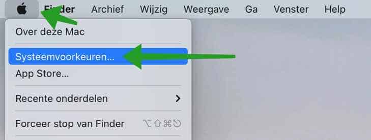 systeemvoorkeuren openen mac