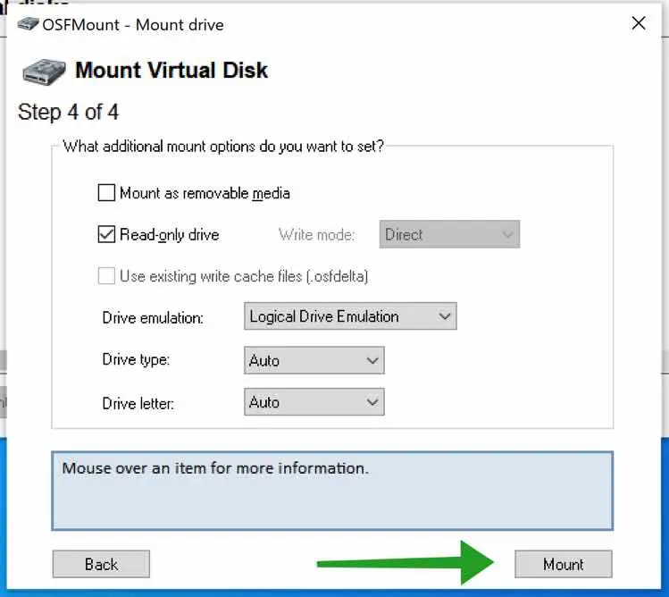 virtuele schijf mounten