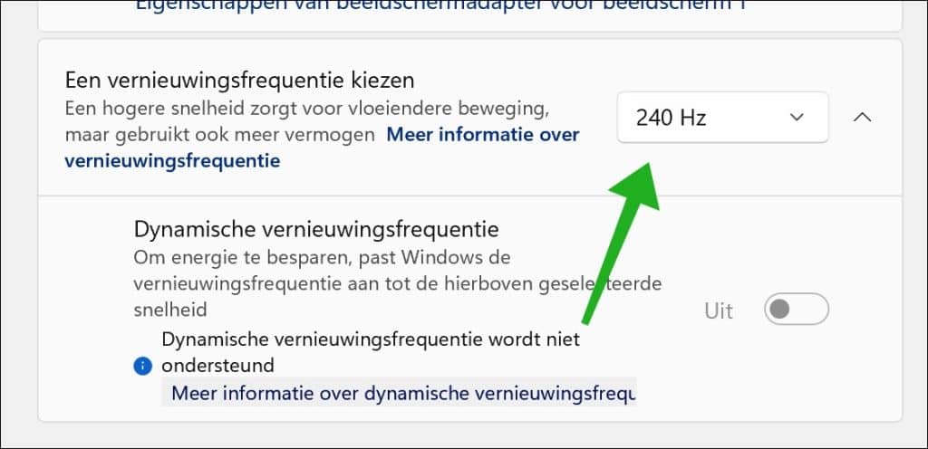 Een vernieuwingsfrequentie kiezen