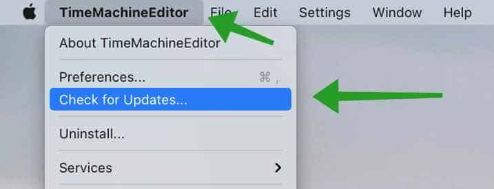 TimeMachineEditor को नवीनतम संस्करण में अपडेट करें