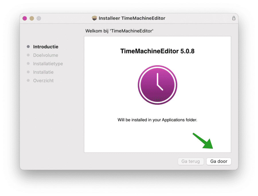 TimeMachineEditor installatie