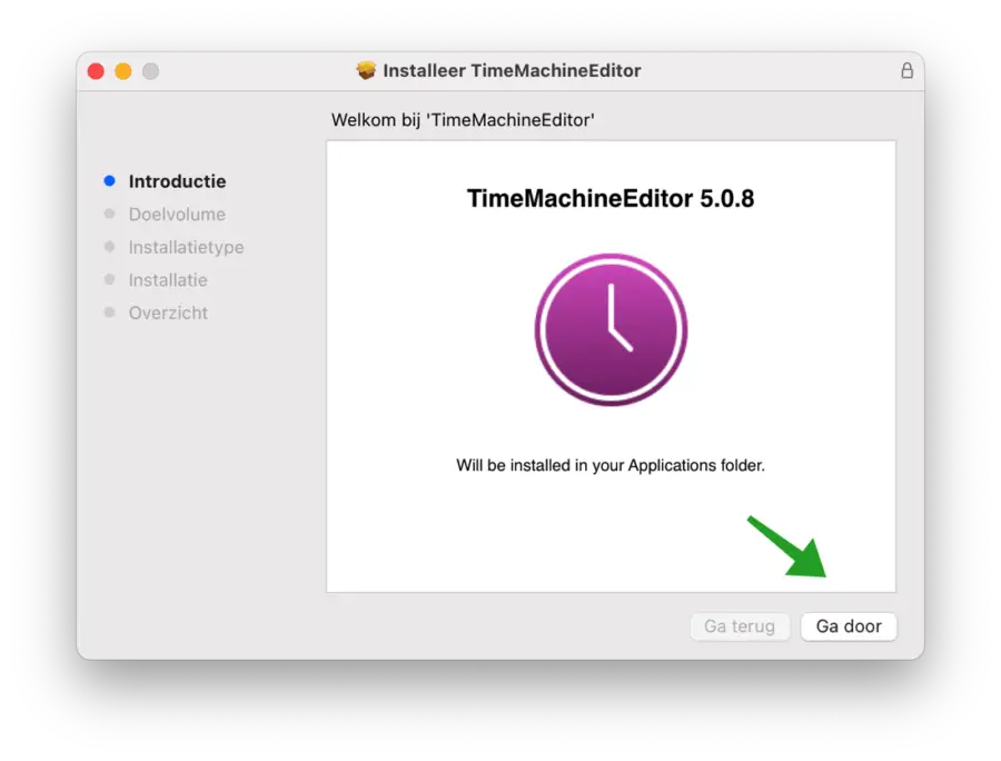 TimeMachineEditor installatie