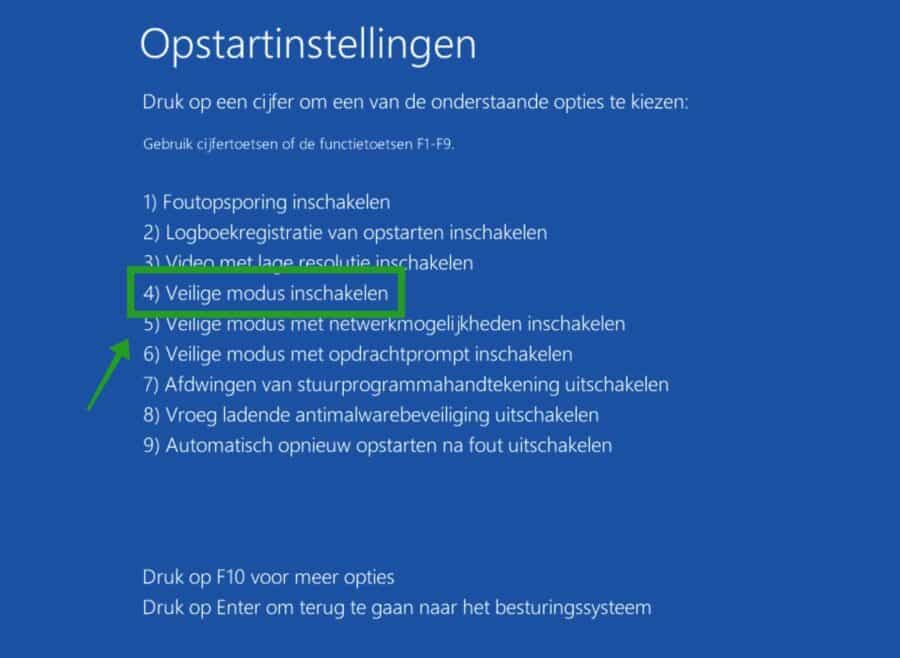 Starten Sie Windows im abgesicherten Modus