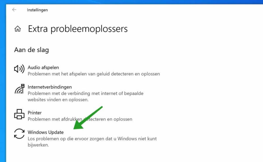 Windows update probleem oplossen