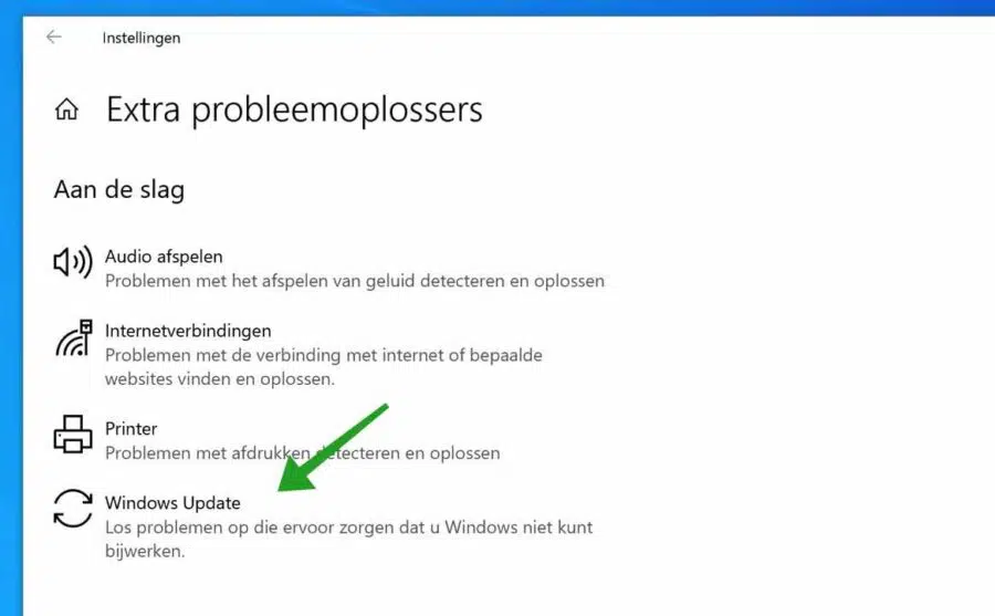 Windows update probleem oplossen