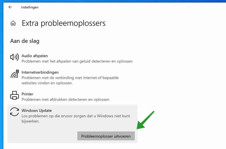 Run Windows Update Troubleshooter