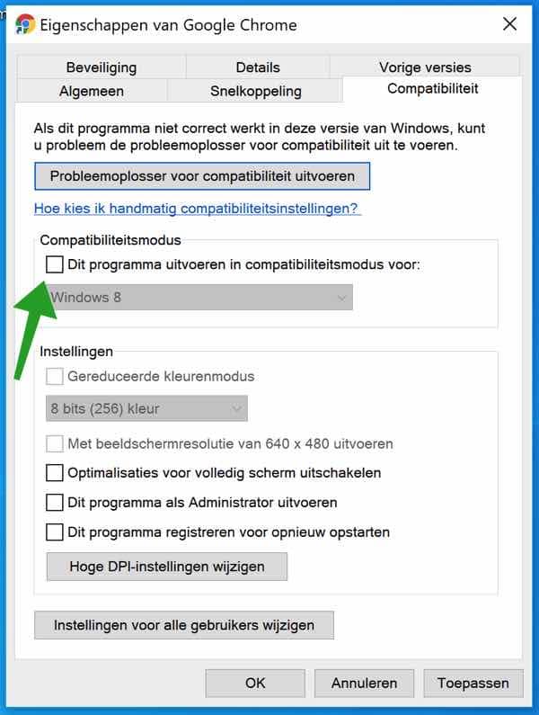 Passen Sie die Kompatibilität in Google Chrome an