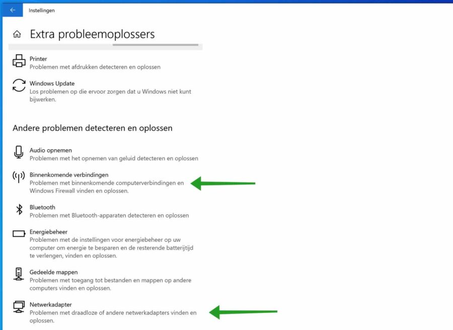 Run additional troubleshooters in Windows